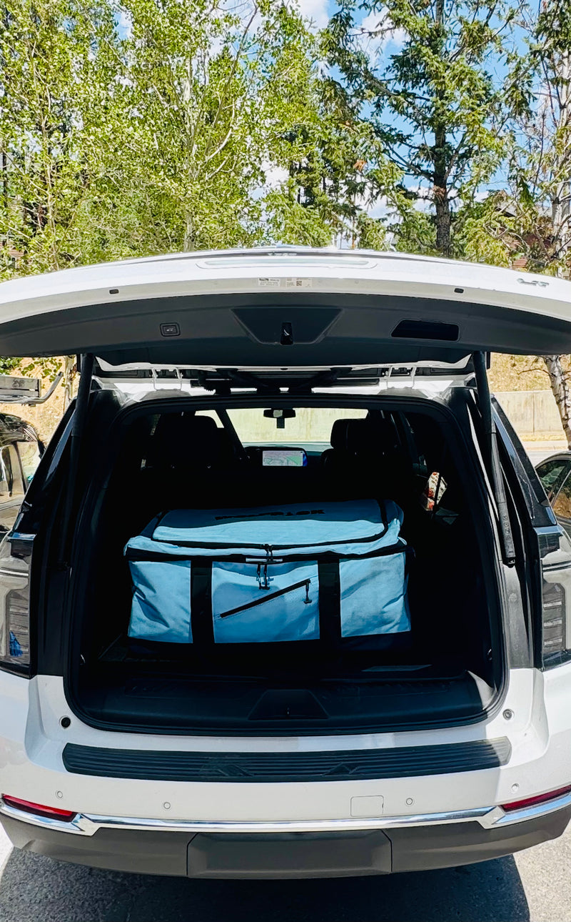 Alpha Pack loaded in SUV trunk