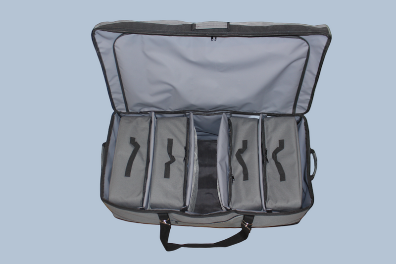 Wolfpack family gear bag open view gray